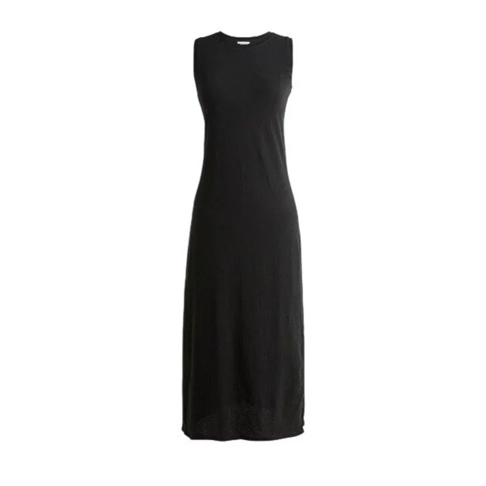 J. Crew Knit Midi Sheath Dress Black 100% Cotton Knit S